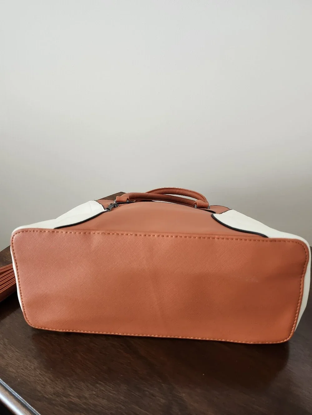 Pierre Cardin Orange and White Structured Satchel